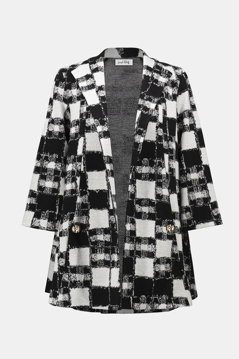 Joseph Ribkoff Jacquard-Jacke in A-Linie mit Karomuster
